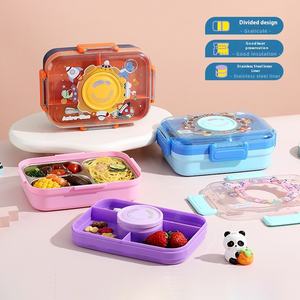आयत बच्चों की 750 मिलीलीटर + 150 मिली स्टेनलेस स्टील इन्सुलेट बॉक्स 3 डिब्बे कार्टून लंच बॉक्स ढक्कन - Product Image 5