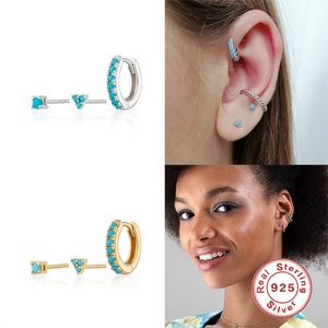 Trendy 3 Pcs Colorful Zircon Natural Turquoise Stone Sterling <b>Silver</b> <b>Earrings</b> <b>Set</b> <b>Stud</b> <b>Earring</b> - Product Image 6