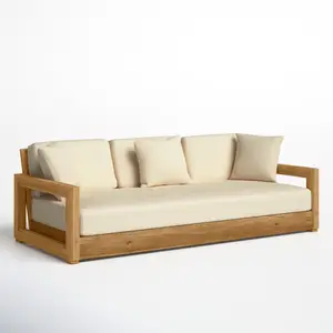 Новый дизайн диван из тикового дерева для отеля садовая мебель стул открытый диван