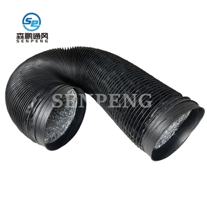 4 pulgadas negro HVAC resistente al fuego espiral diseño <span class=keywords><strong>Industrial</strong></span> <span class=keywords><strong>ventilación</strong></span> resistente al fuego PVC aluminio doble capa conducto Flexible - Product Image 3