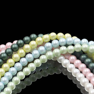 Perle de verre ronde de couleur pastel <span class=keywords><strong>perles</strong></span> de 6mm en vrac <span class=keywords><strong>perles</strong></span> de <span class=keywords><strong>perles</strong></span> mates avec trous pour la fabrication de bijoux - Product Image 2