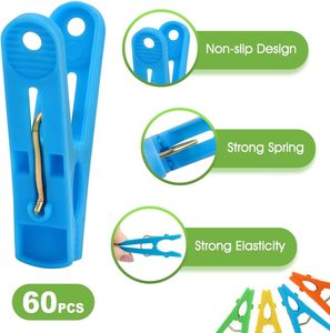 High Quality Colorful PP Plastic Clothes Clips-Durable Eco-Friendly Multifunctional for Household & Living Room Use - Product Image 2