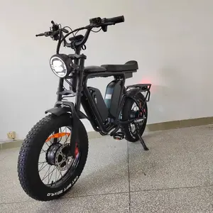 Ebike Bafang Sepeda Motor Ganda 48V1000Wx2 Korea, Baterai Ganda 44Ah Rem Minyak Suspensi Penuh Kursi Panjang Ban Lemak Sepeda Listrik Cepat