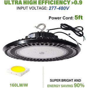 150W สำหรับไฟทรงสูงยูเอฟโอ LED 5000K สีอุณหภูมิตะขอเปิดดีไซน์ DLC + ETL ได้รับการรับรองสำหรับคลังสินค้าให้แสงสว่างในอาคารโรงงาน - Product Image 6