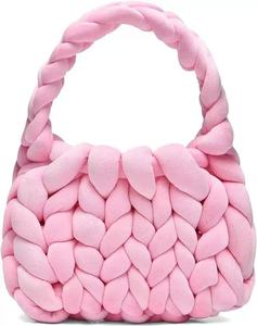 Sac fourre-tout en toile tissée avec fil épais pour point de croix, pour adolescents, durable, couleur brillante, sac à main au crochet, artisanat de mode au crochet - Product Image 1