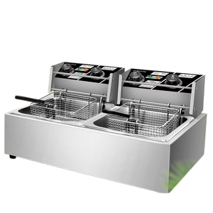Freidora Eléctrica Comercial <span class=keywords><strong>de</strong></span> Doble Cilindro con Temporizador, Máquina para Freír Pollo y Arroz, Personalizable para Fábricas - Product Image 2
