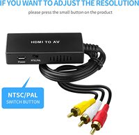 Convertisseur HDMI vers RCA, adaptateur de convertisseur audio vidéo composite HDMI vers AV pour TV Stick,Roku,PS4,Xbox, Switch,Blu-Ray, lecteur DVD