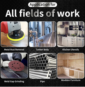 6 بوصة خطاف أكسيد الألومنيوم حلقة الصنفرة القرص الخشب إزالة الأزيز تلميع مع الفيلكرو قرص جلخ مع أو بدون ثقب - Product Image 6