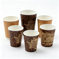 Gobelet en papier à paroi simple, logo personnalisé, gobelet à café jetable, matériau de qualité alimentaire, vente en gros