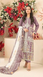 Salwar Kameez de Algodón Semi-Cosido para Mujer con Bordado y Trabajo Multihilo, Ropa Formal para Fiesta, Secado Rápido, para Todas las Temporadas - Product Image 3