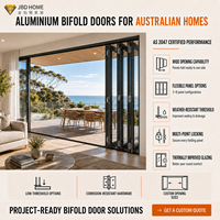Portes coulissantes pliantes en aluminium AS2047, isolation thermique, double vitrage trempé, séparateurs de pièce modernes pour villas, hôtels, cuisines