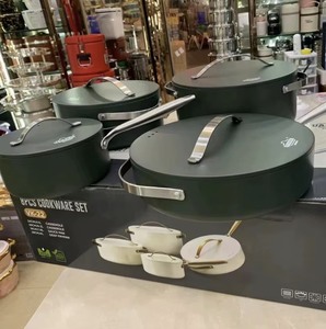 Groothandel 8-delige Duitse stijl kookgereiset antiaanbaklaag marmercoating spuitgiet braadpan sauspan diepe bakpan zwaar gebruik - Product Image 1