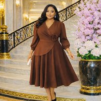 Robe professionnelle grande taille unie, style élégant, pour le commerce international