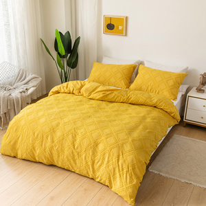 Bộ Chăn Ga Gối Đệm Giường Bằng Vải Polyester Mềm Mại Màu Vàng Thanh Lịch Mẫu Cắt Bán Chạy - Product Image 6