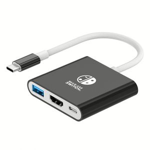 3 in 1 <b>Dock</b> Station for Type-<b>C</b> <b>USB</b> 3.0 PD 100W Charger 4K HD Converter for N-Switch Games 3 Ports HDTV OTG HUB Adapter - Product Image 1