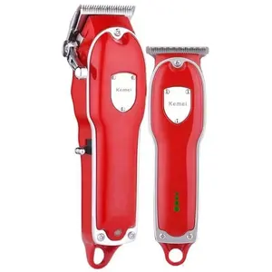 USB Recarregável Profissional Elétrica Sem Fio Barbeador Homens Máquina De Corte De Barbeiro Kemei KM-3911 Hair Clipper Trimmer Combo