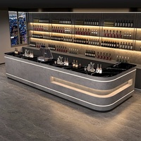 Desain Kios Bar Konter Kafe Khusus dengan Lampu LED untuk Toko Bubble Tea dan Kedai Kopi
