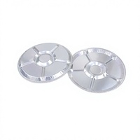 Barquettes en aluminium de 12 pouces, robustes, à 5 compartiments, résistantes à la chaleur, écologiques, de qualité alimentaire, rondes, pour la maison, le barbecue, le camping et les buffets