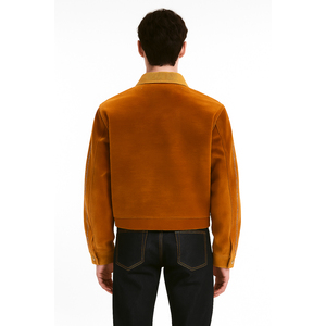 <span class=keywords><strong>Giacca</strong></span> da <span class=keywords><strong>Uomo</strong></span> Streetwear Personalizzata in <span class=keywords><strong>Velluto</strong></span> <span class=keywords><strong>a</strong></span> <span class=keywords><strong>Coste</strong></span> e Denim con Zip, Effetto Vintage Consumato e Dettagli Diamantati - Product Image 2