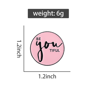 Hanya lingkungan positif Pin Enamel kutipan motivasi bros bulat kerah lencana perhiasan hadiah untuk teman grosir - Product Image 6