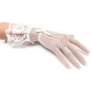 HZS-23013 femmes noir <span class=keywords><strong>blanc</strong></span> été conduite mode dentelle gants doigt complet filles mariée maille résille gants - Product Image 5