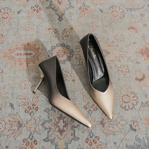 Zapatos de tacón alto con punta en pico, de charol, estilo D'Orsay, con tacón de aguja, sin cordones, para mujer, para todas las temporadas. - Product Image 2