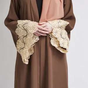 Kustom muslim kimono abaya, wanita panjang dubai abaya grosir, terbuka muslim kaftan abaya Turki di Cina