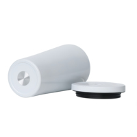Tasse à café isotherme classique réutilisable de 560 ml en acier inoxydable 18/8 à double paroi avec revêtement céramique et paille intégrée