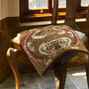 Cojín de Asiento de Estilo Étnico Master Weavers, Lana Pura Tejida a Mano, Patrón Geométrico Redondo, Cojín de Silla Retro de Alta Gama - Product Image 1