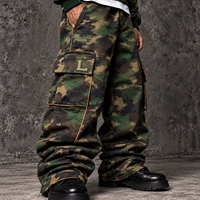 Ensemble de survêtement pour homme personnalisé, veste zippée camouflage, pantalon cargo multi-poches, coupe ample, style streetwear décontracté