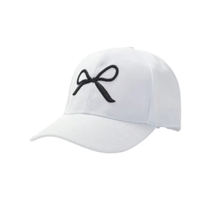 Gorra de Béisbol Morada de 6 Paneles con Bordado de Lazo Crema en el Panel Frontal, Ajustable, Unisex, para Primavera/Verano, Uso Casual - Product Image 2