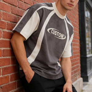 Camiseta Deportiva Personalizada de Moda Casual, Estilo Urbano, Holgada, con Contraste, de Alta Calidad, con Mangas Raglán para Hombre - Product Image 3
