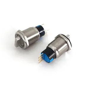 16mm 19mm 22mm 22mm metal botão giratório 2 posição 3 posições botão interruptores para a máquina