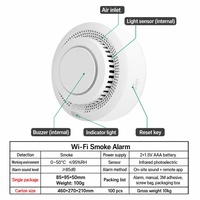 Aurelysse Détecteur de fumée intelligent WiFi Tuya avec alerte sonore via application, alarme incendie, détection 10-20m pour maison et hôtel