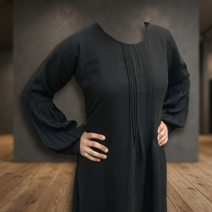 Abaya de créateur plissée pour femme en coton biologique résistant aux UV matière bambou écologique longue stylet modeste tarif raisonnable - Product Image 2