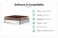 Máquina de Grabado y Corte Láser de Escritorio 20W 400x380mm, con Bluetooth y App, para Grabar Azulejos/Cerámica/Silicona, para Creación de Letreros