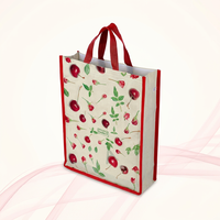 Sac fourre-tout réutilisable et écologique pour femmes, imprimé cerises, sac de courses pour les promotions de détail et les épiceries
