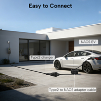 Nouveau câble d'extension de charge pour véhicules électriques Type 2 vers NACS, 32A, 7M, 250V AC, pour véhicules électriques standard NACS