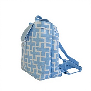 Zaino da donna con stampa geometrica alla moda, borsa casual in maglia di grande capacità con manico per ufficio, scuola, viaggi, uso quotidiano - Product Image 2