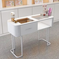 Table de manucure avec tiroirs de rangement, poste de travail professionnel pour salon, table de manucure réglable pour studio de beauté