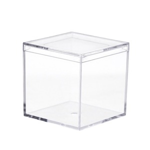 Clear Acrylic Plastic Square <strong>Cube</strong> with Lid 2.5*2.5*2.5 Inch (6.5cm) Small Clear Plastic <strong>Storage</strong> Boxes Acrylic <strong>Cubes</strong> for <strong>Storage</strong> - Product Image 1