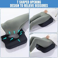 Coussin de hanche en mousse à mémoire de forme à découpe en T pour le coccyx, prêt à être expédié, pour soulager la pression des plaies de dénutrition lors de la position assise et alitée