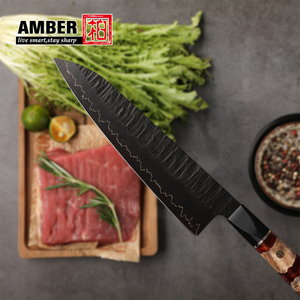 سكين شيف ياباني احترافي 8 بوصات من الكربون الفائق مع مقبض من الخشب الراتنجي للطهي الياباني (جييوتو) - Product Image 3