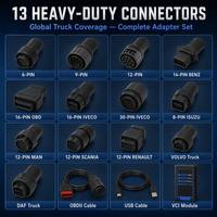 Kit Diagnostico UDIAG HD-950 per Camion Pesanti, 13 Connettori, Compatibile con Oltre 150 Marche di Veicoli Commerciali, Scanner Diesel con Pacchetto di Espansione
