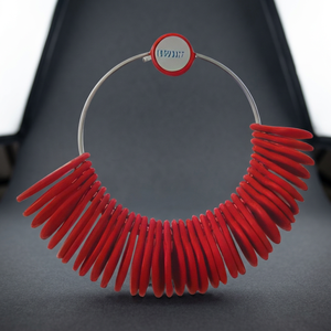 S179b Red Plastic Half Moon <b>Ring</b> <b>Sizer</b> Gauge 1-36 Continental Standard 13.0-24.2mm Finger Measuring Loops Jewelry Tools - Product Image 3