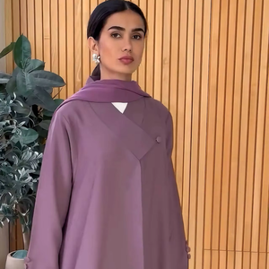 Loriya 2025 élégant nouveau Abaya ouvert Kimono Cardigan en gros femmes vêtements islamiques couleurs unies pour l'automne pour Dubaï <span class=keywords><strong>Turquie</strong></span> - Product Image 1