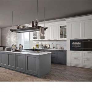 Custom Design Modern Modular 2-Tone Shaker Style Grey <b>Kitchen</b> Base Cabinet <b>Unit</b> White Upper Wood Cabinet Home Set <b>Sink</b> Quartz - Product Image 4