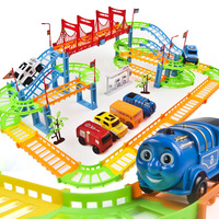 Zhiqu qualité bricolage train électrique piste jouet unisexe ABS plastique piste de course facile assemblage fente jouets enfants éducatif voiture jouet âges