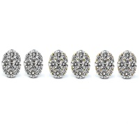 Conceptions de bijoux fins sur mesure en or blanc 18 carats SI diamant ovale cluster boucles d'oreilles fiançailles fête de mariage