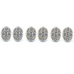 Conceptions de bijoux fins sur mesure en or blanc 18 carats SI diamant ovale cluster boucles d'oreilles fiançailles fête de mariage - Product Image 4